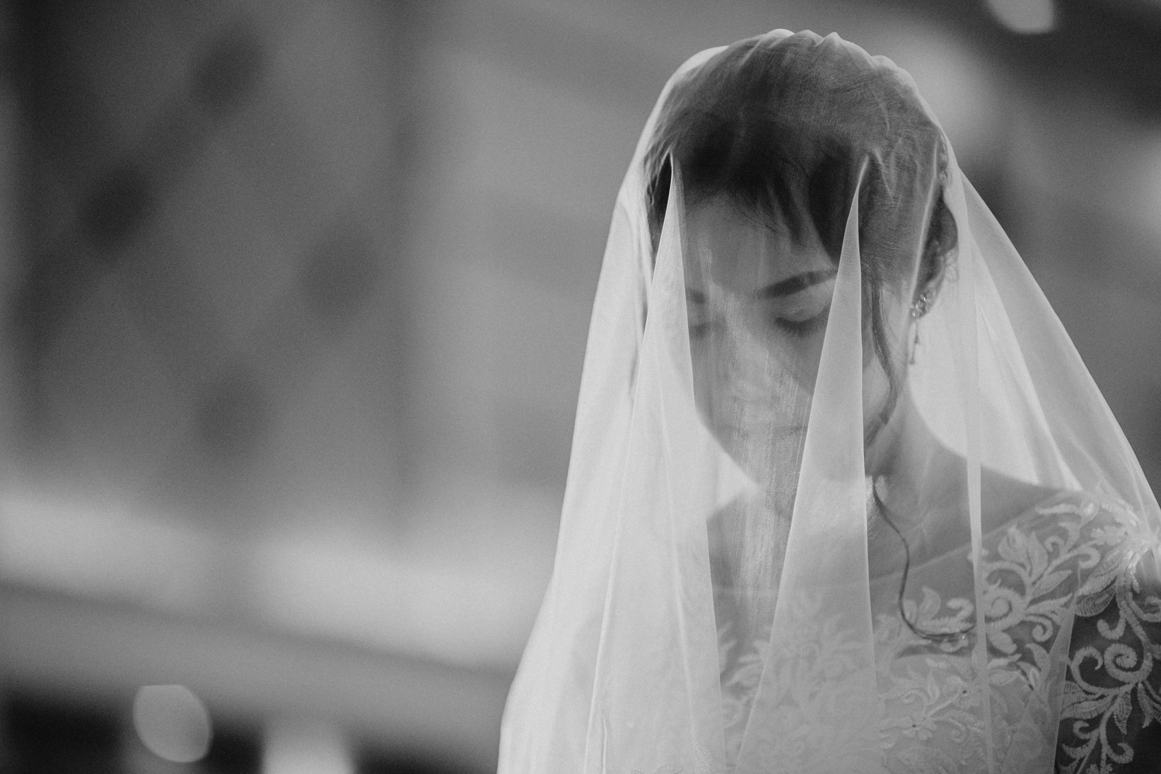  A Bride Wearing a Veil